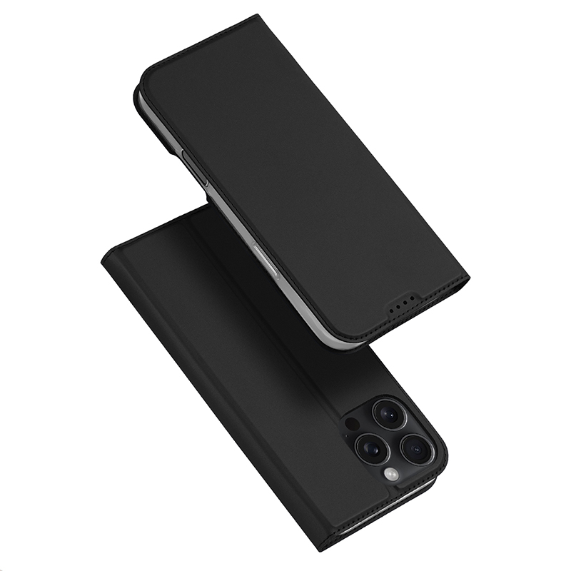 DUX DUCIS Skin Pro Series läderfodral, iPhone 16 Pro, svart