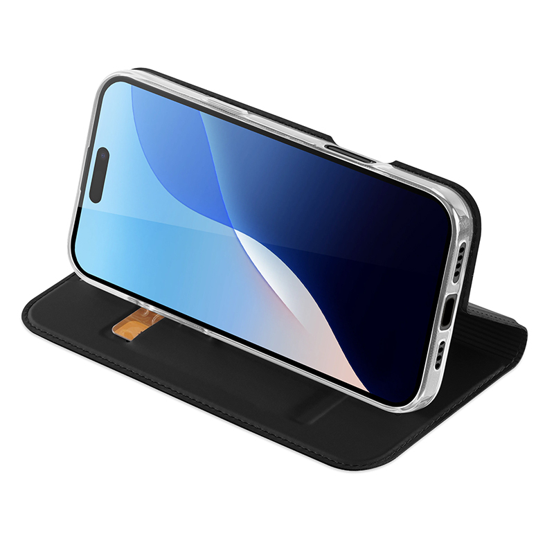 DUX DUCIS Skin Pro Series läderfodral, iPhone 16 Pro, svart