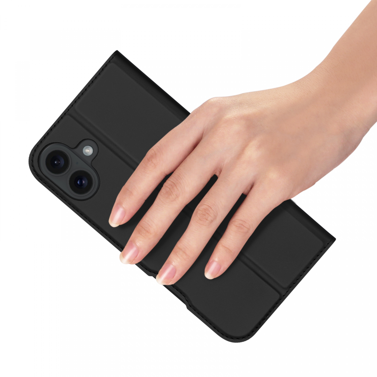 DUX DUCIS Skin Pro Series läderfodral, iPhone 16 Plus, svart