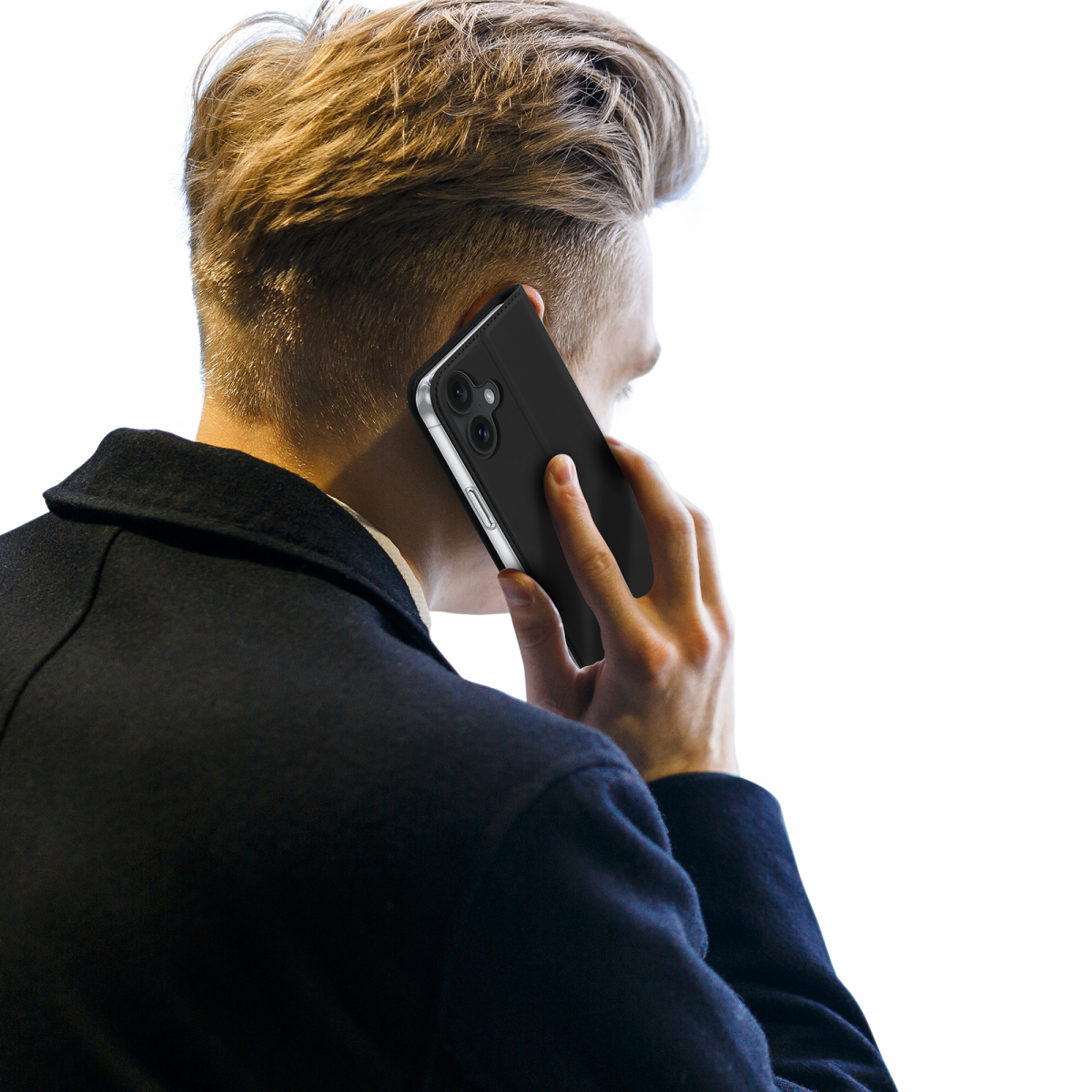 DUX DUCIS Skin Pro Series läderfodral, iPhone 16 Plus, svart