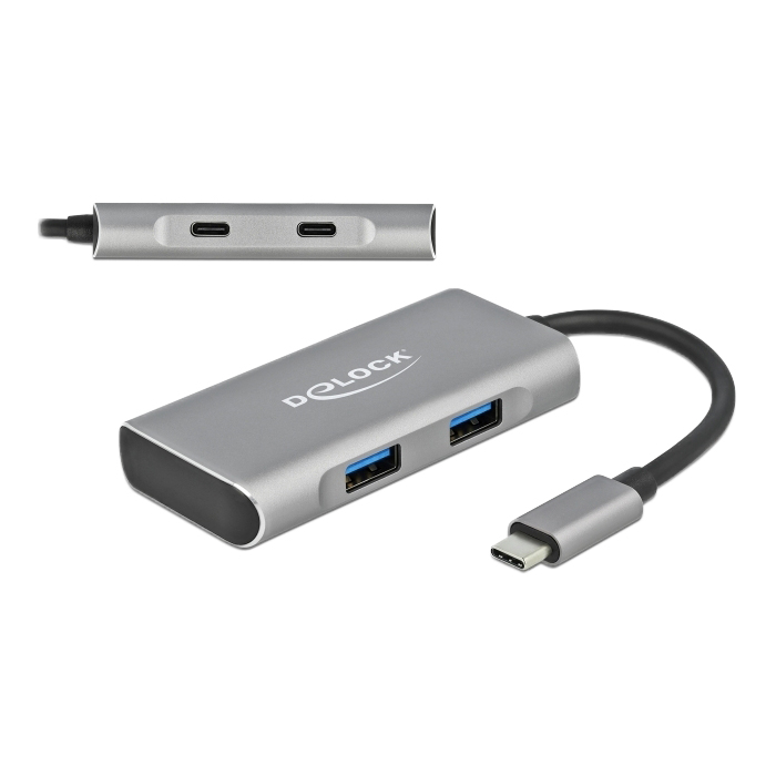 Delock External USB 3.2 Gen 2 USB-C hubb, 2xUSBA+2xUSBC, 7.5W