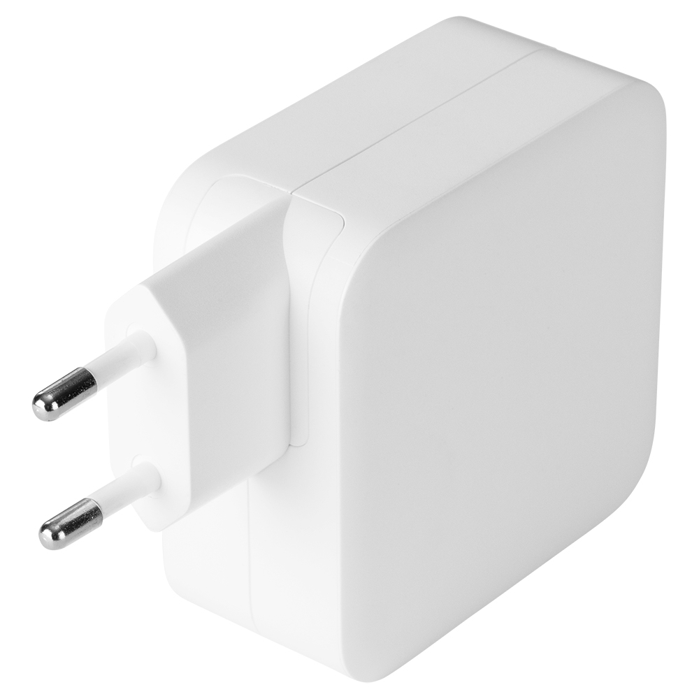 Deltaco 2xUSB-C väggladdare, GaN-teknologi, PD, 100W, vit