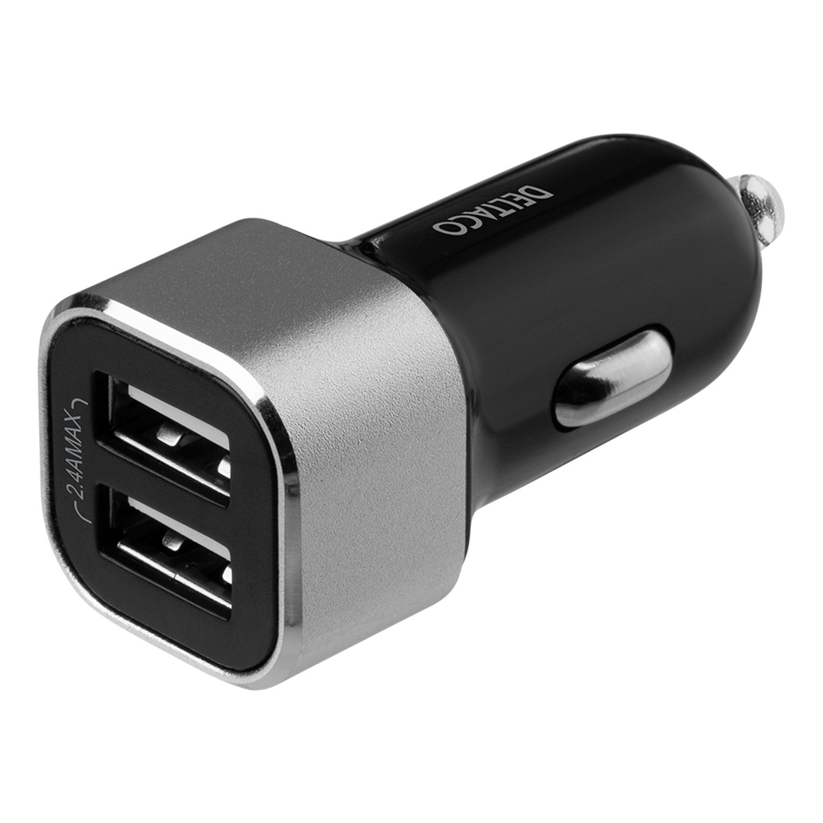 Deltaco Billaddare med 2xUSB-A, 2.4 A, 17W