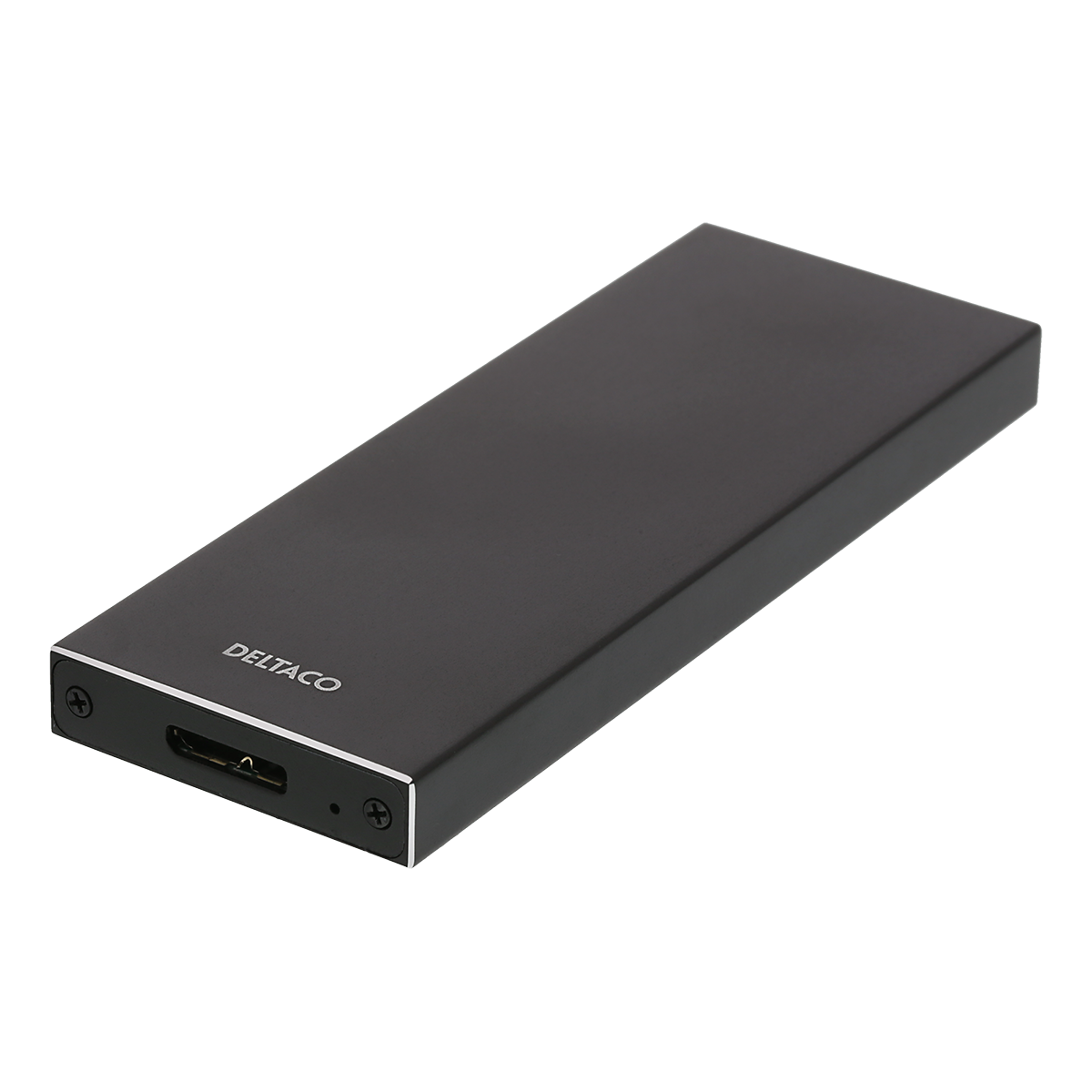 Deltaco Externt M.2 kabinett, USB 3.0, 5 Gbps, svart