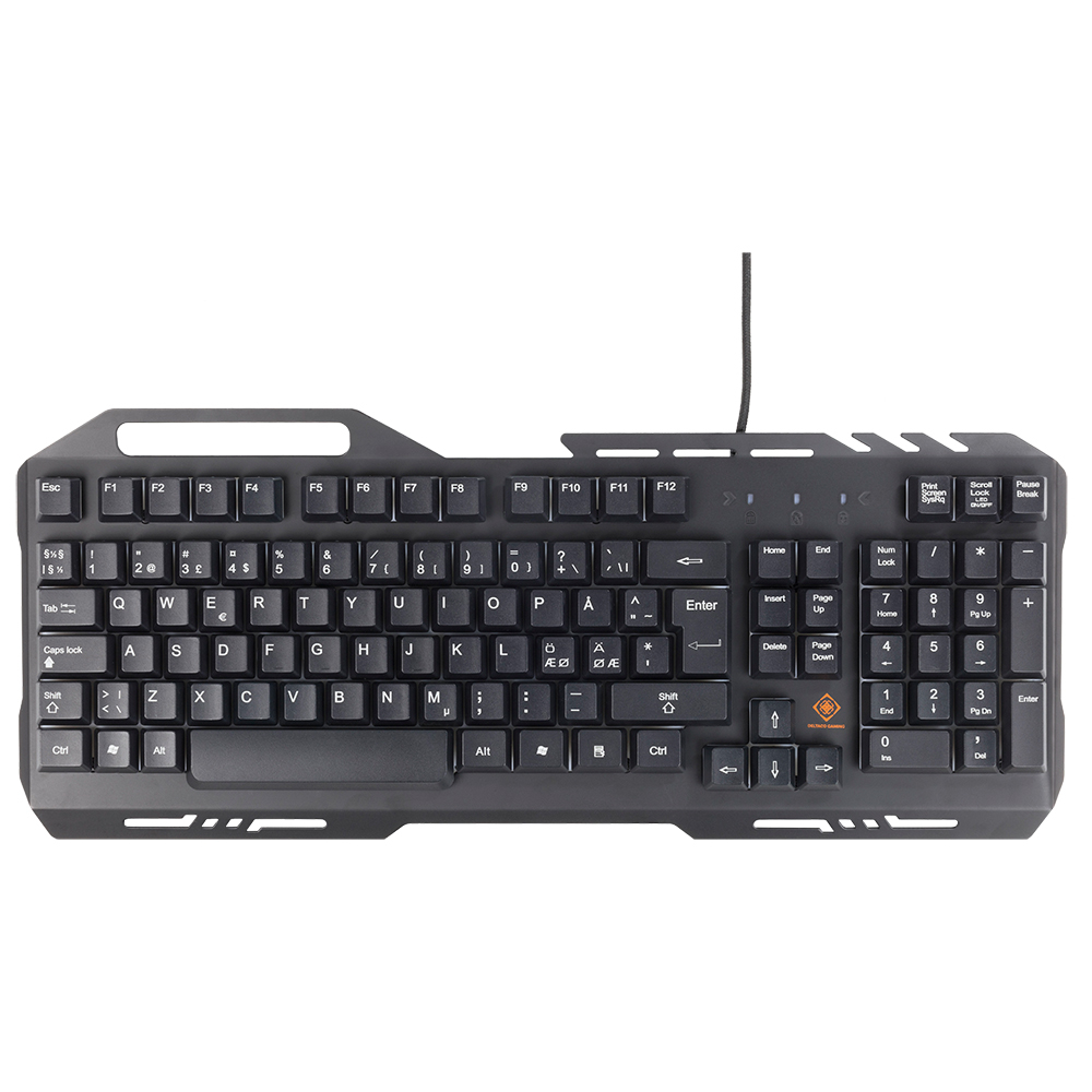 Deltaco GAMING RGB-belyst tangentbord, metallram, USB, svart