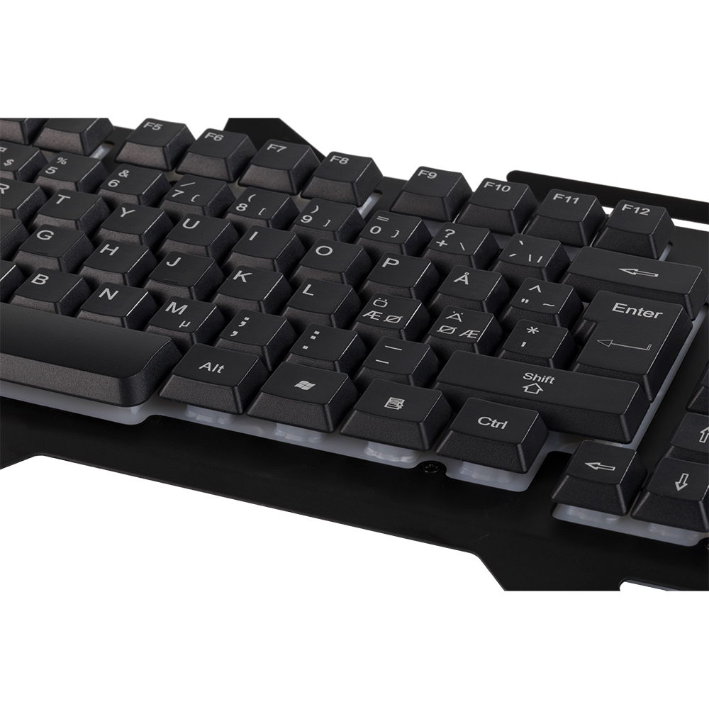 Deltaco GAMING RGB-belyst tangentbord, metallram, USB, svart