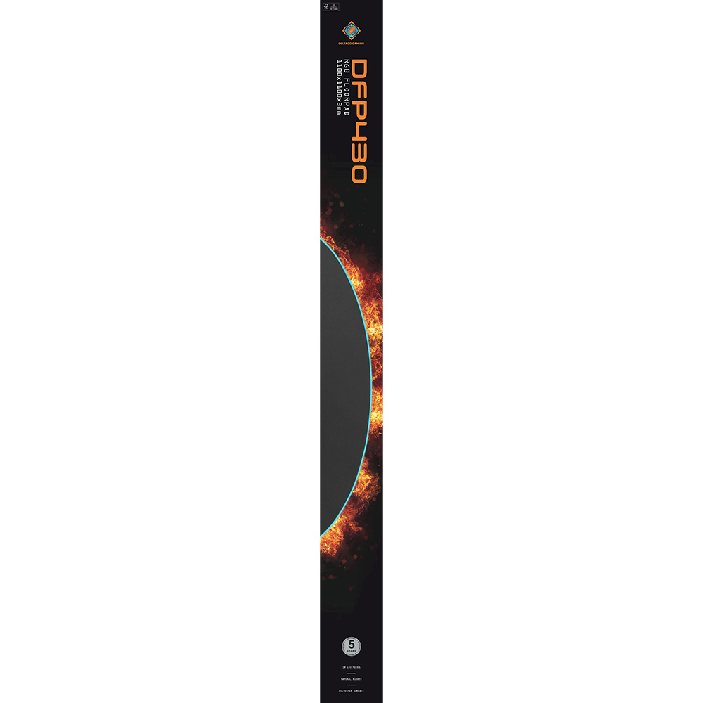 Deltaco Gaming DFP430 RGB-Golvmatta, 110x110cm, svart