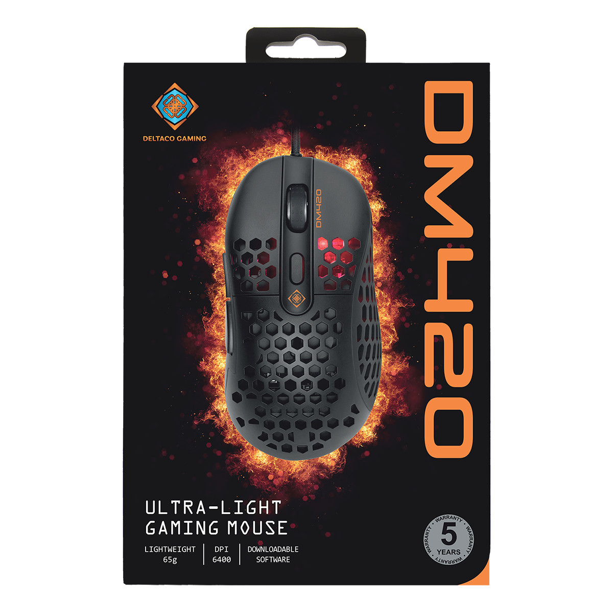 Deltaco Gaming DM420 Ultralätt optisk gamingmus, svart