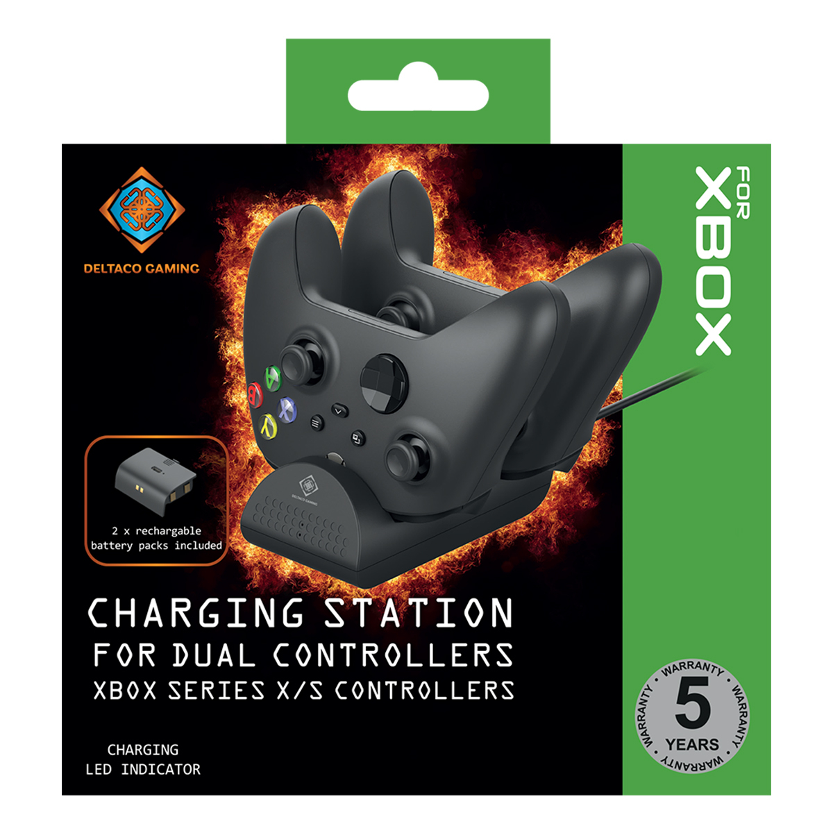 Deltaco Gaming Xbox Series X dual laddningsstation, 700mAh