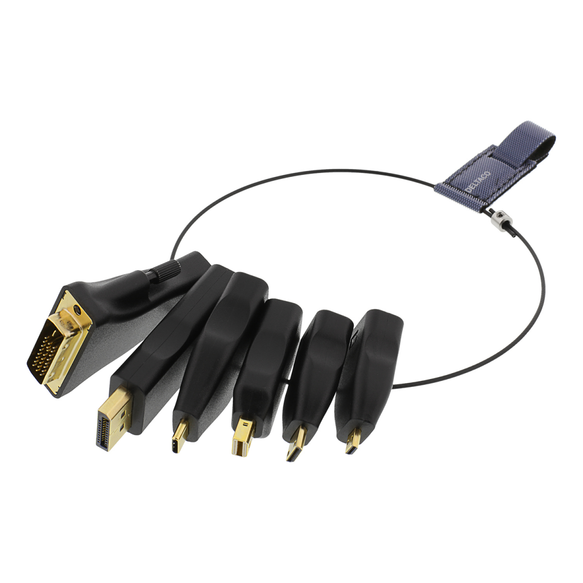 Deltaco Office, HDMI Adapter Ring, USB-C, DVI, HDMI, 4K demoex
