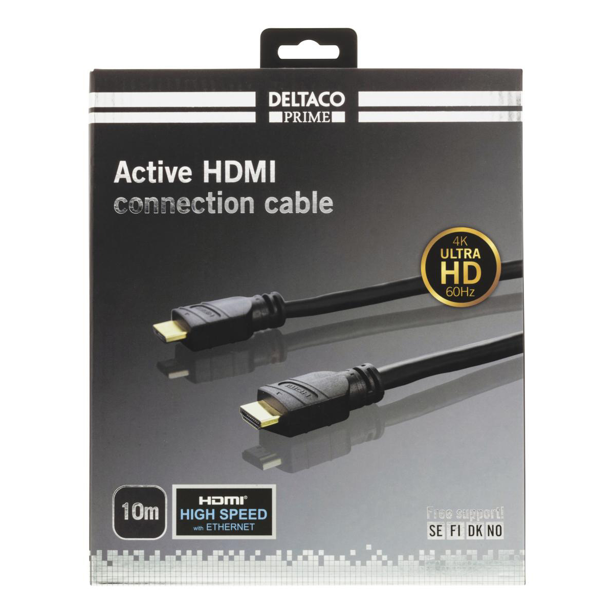 Deltaco PRIME aktiv HDMI-kabel v2.0, UltraHD, 4K, 60Hz, 10m