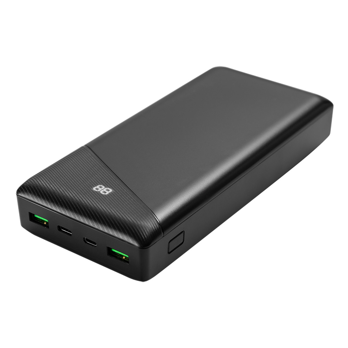 Deltaco Powerbank med snabbladdning, USB-C+USB-A, 30.000mAh