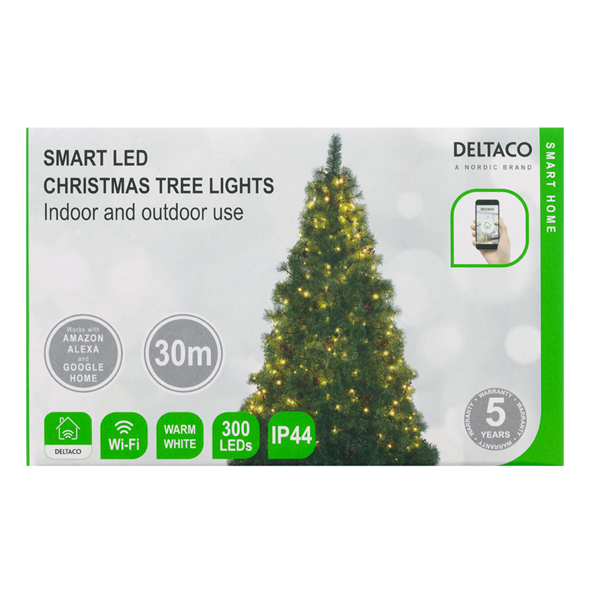 Deltaco Smart Home Julgransbelysning för inomhus/utomhus, 2m
