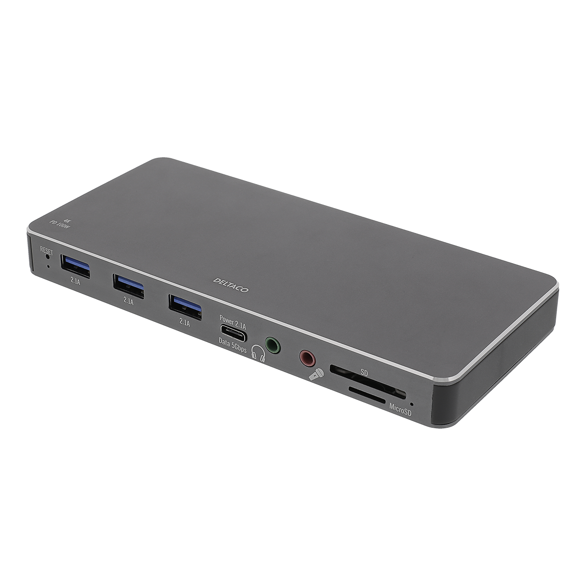 Deltaco USB-C Dockningsstation, 4K HDMI, USB 3.1 100W