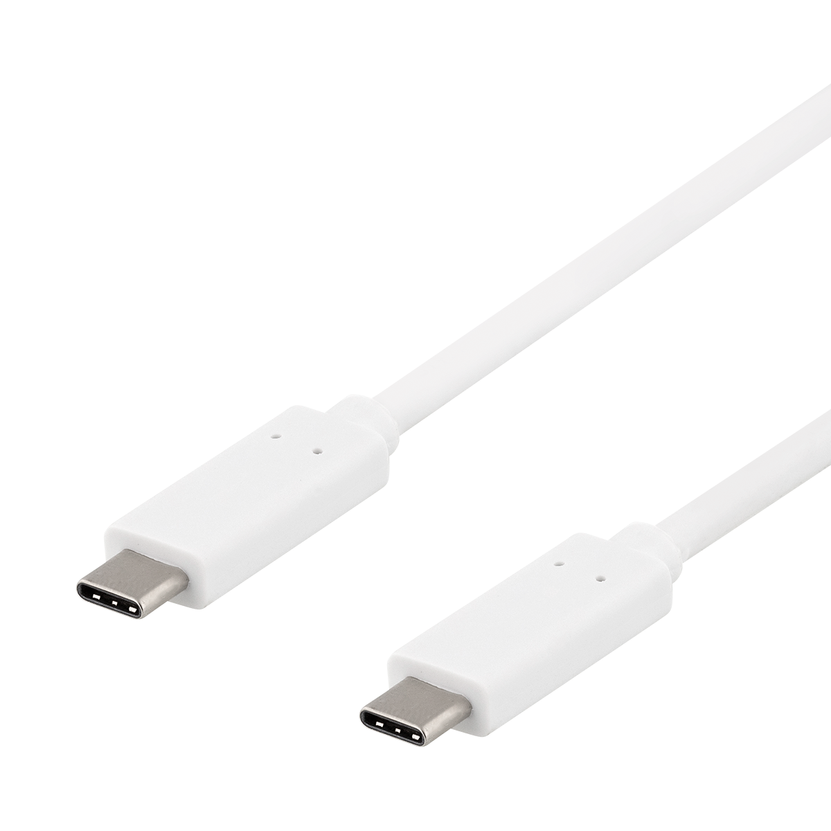 Deltaco USB-C-kabel, 10 Gbps, 2m, vit