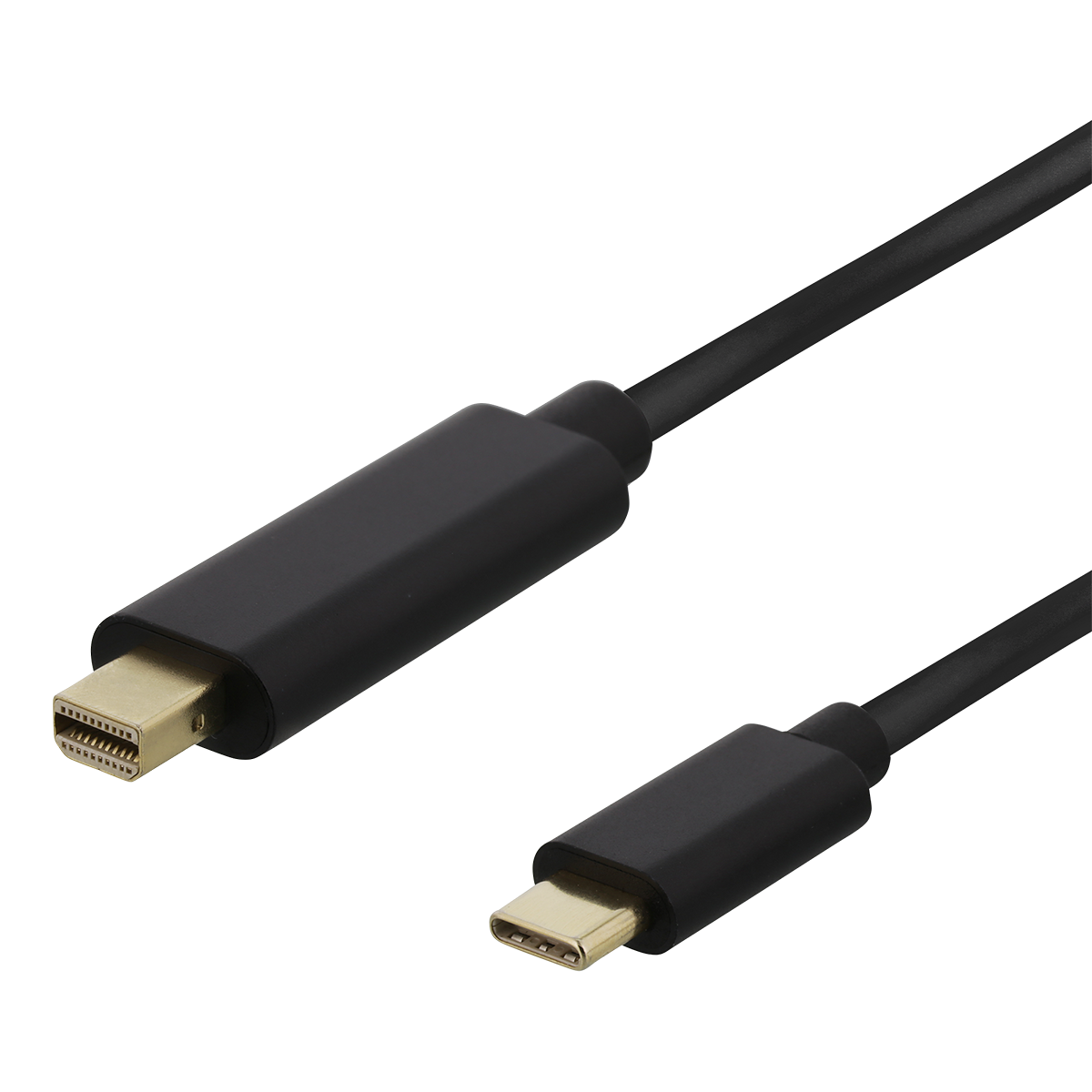 Deltaco USB-C till MiniDP kabel, 3840x2160, 60Hz, 2m, svart