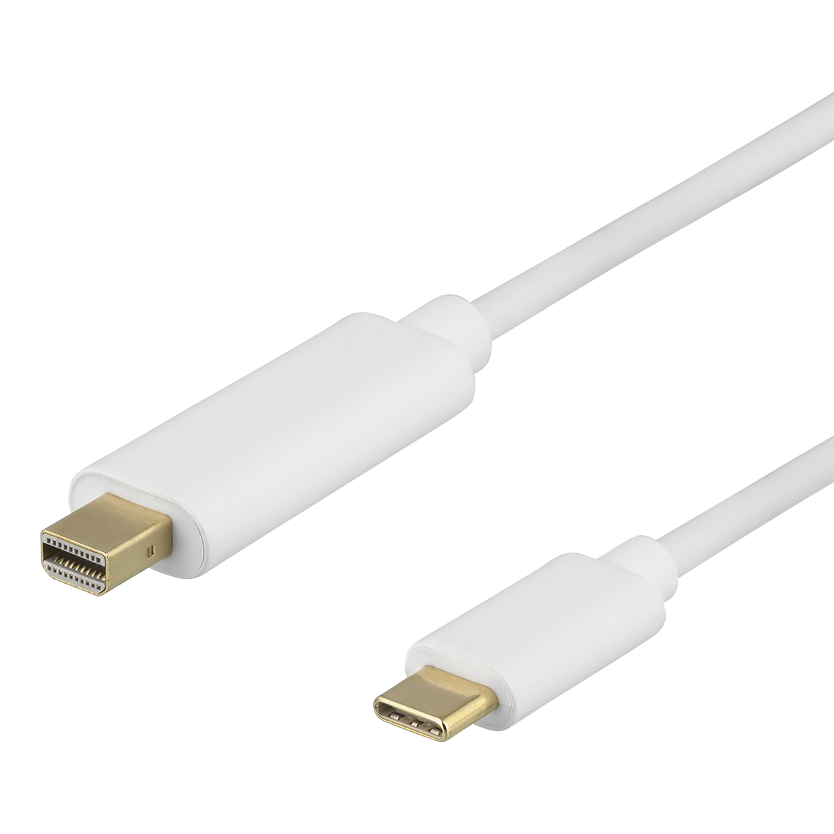 Deltaco USB-C till MiniDP-kabel, 3840x2160 60Hz, 2m, vit