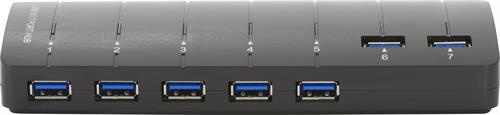 Deltaco USB3.0 hubb svart, 7-port