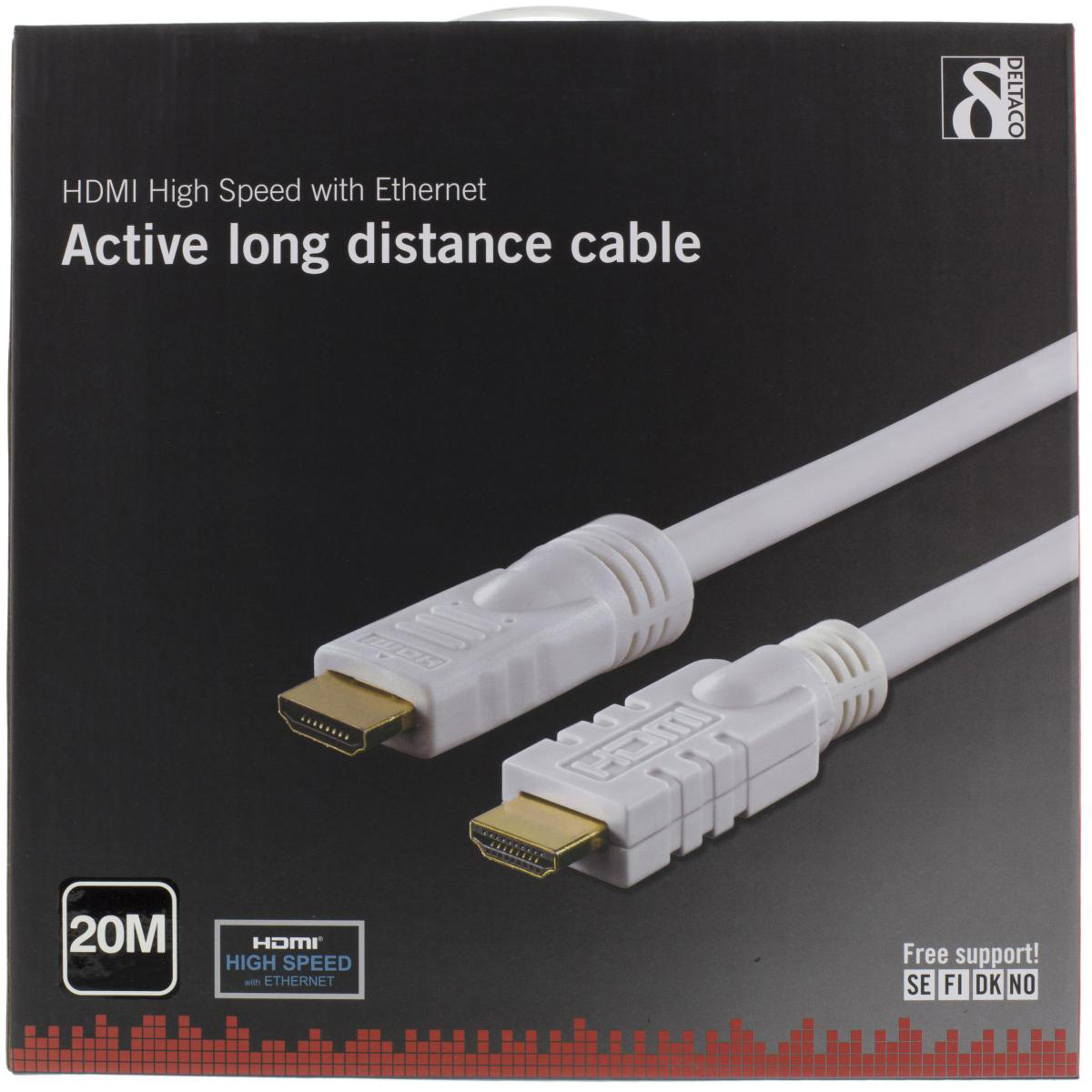 Deltaco aktiv HDMI-kabel v1.4, UltraHD, 4K, 30Hz, 20m
