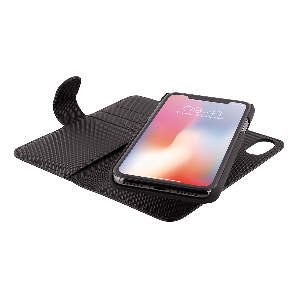 Deltaco plånboksfodral för iPhone XR, magnetskal, svart