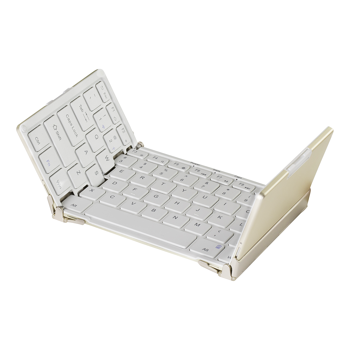 Deltaco trådlöst tangentbord, hopfällbart, Nordisk, vit