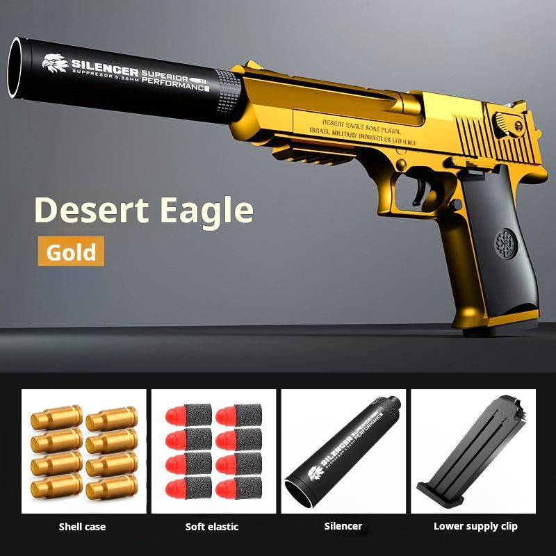 Desert Eagle leksakspistol med ljuddämpare, 8 kulor
