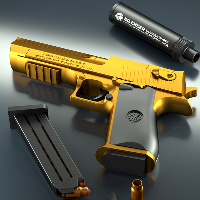 Desert Eagle leksakspistol med ljuddämpare, 8 kulor