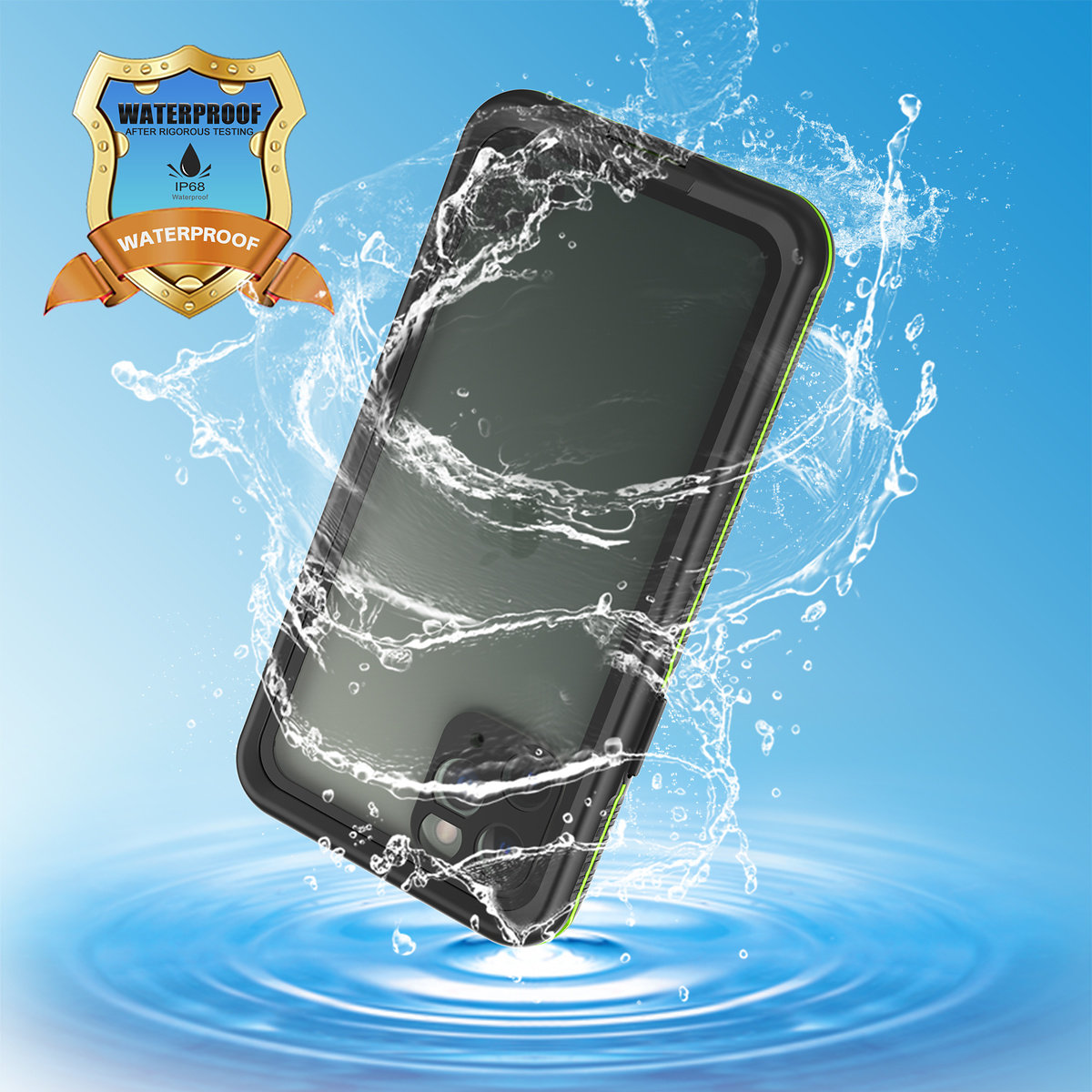 Vattentätt TPU IPX68 Skal till iPhone 11 Pro, svart