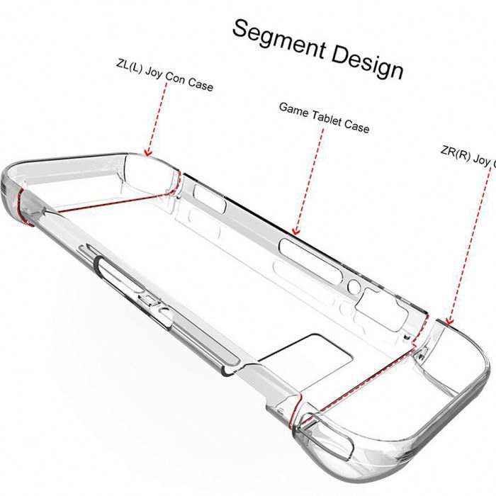 Crystal Segmenterat transparent skal till Nintendo Switch