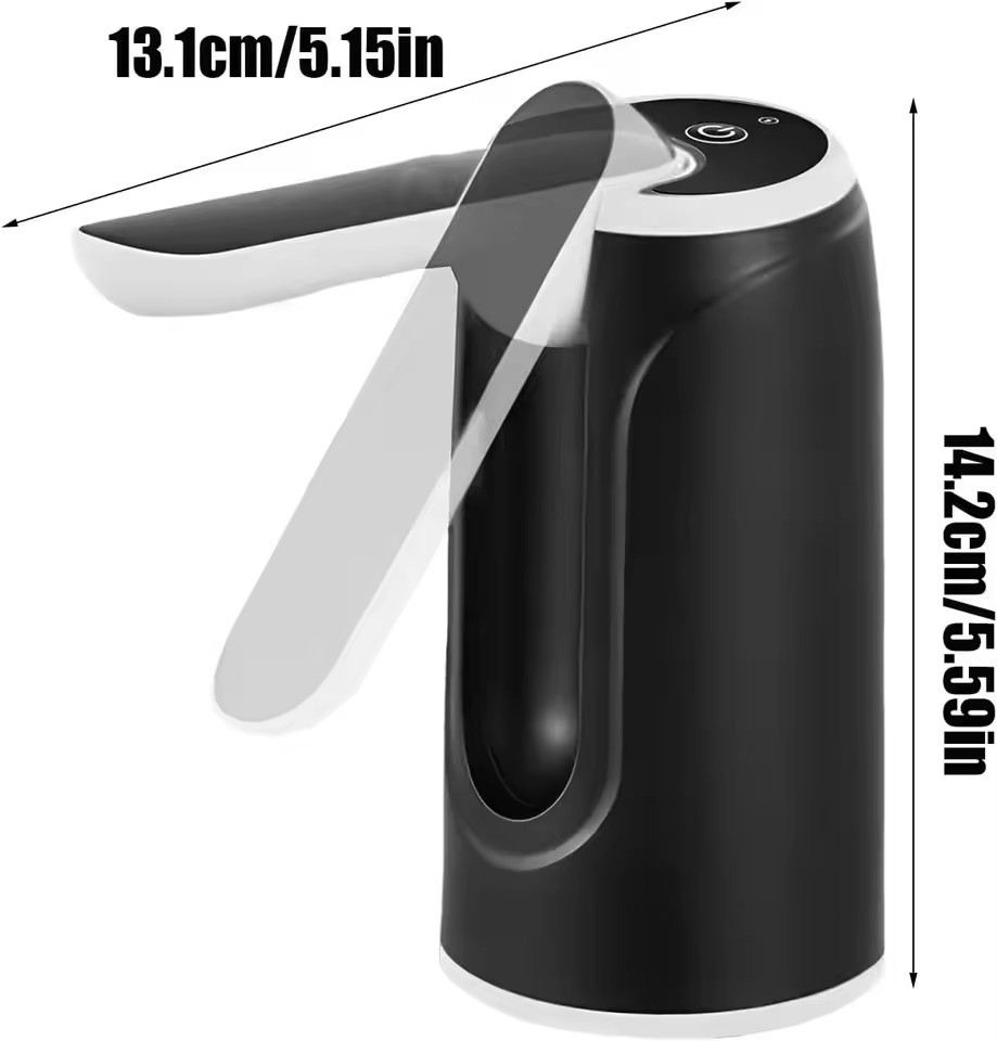 Fällbar vattenpump, svart