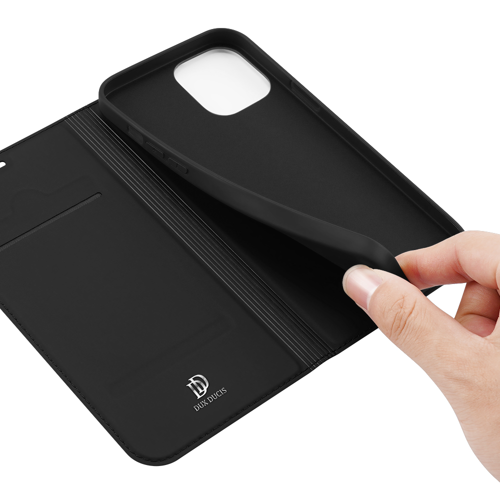 Dux Ducis Skin Pro Series Flip Wallet, iPhone 12, svart