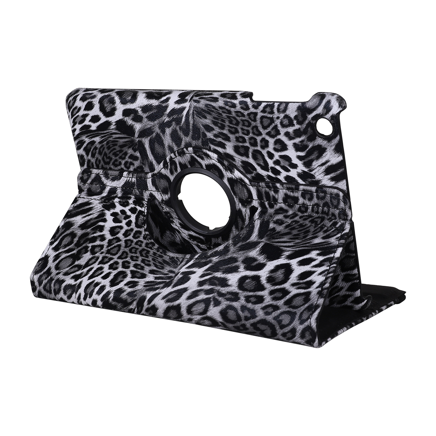 Leopard Läderfodral med roterbart ställ, iPad Mini 2/3, grå