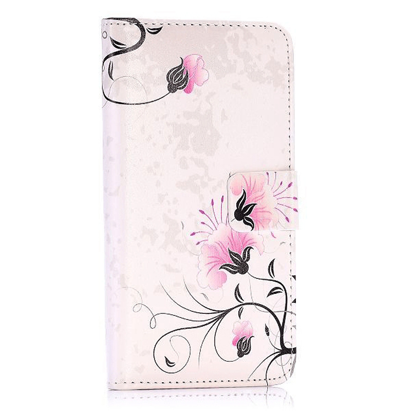Vackert plånboksfodral med blommor, iPhone XR