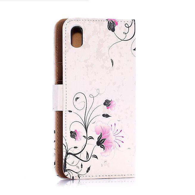 Vackert plånboksfodral med blommor, iPhone XR