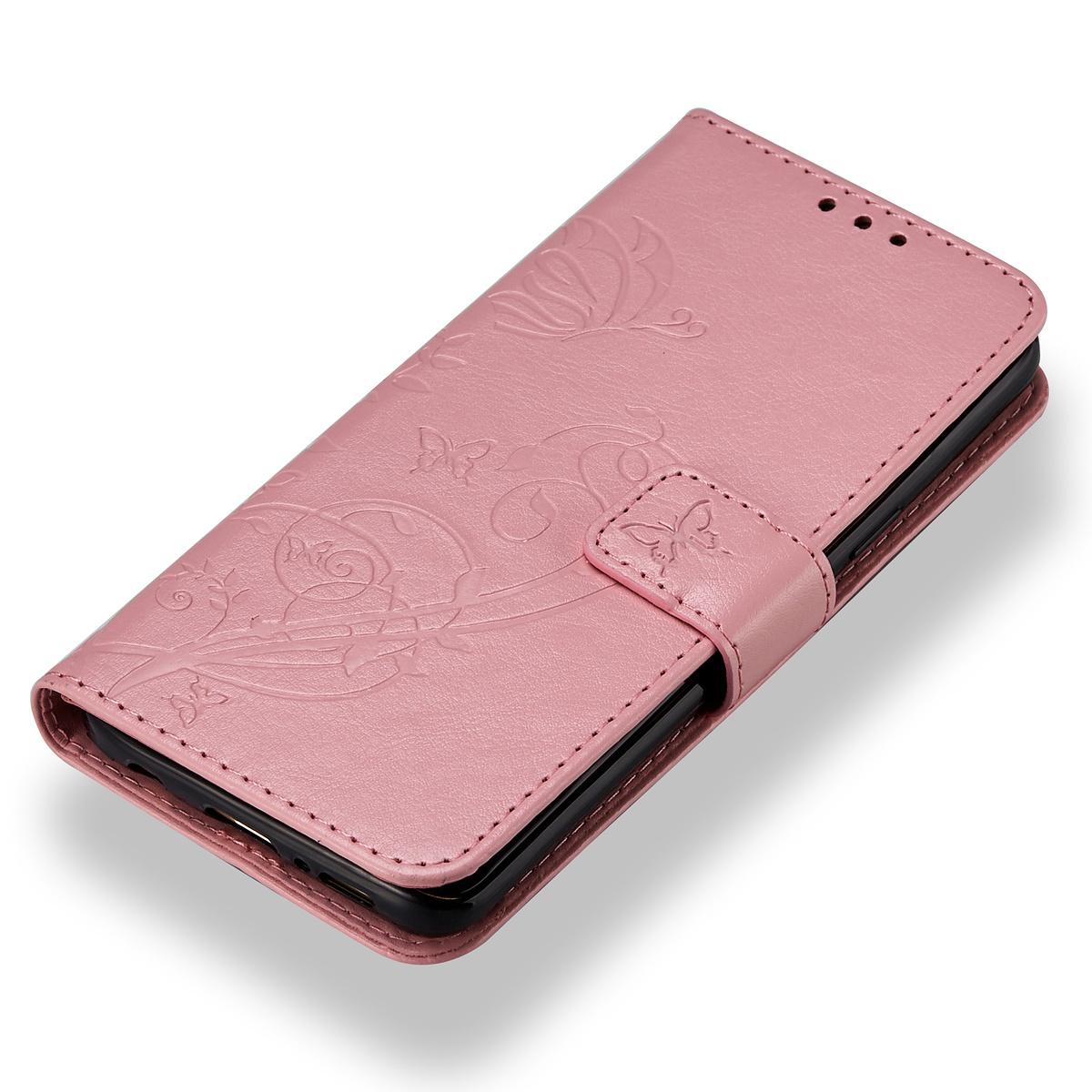 Läderfodral med vristband och stöd, Samsung Galaxy S9, rosa