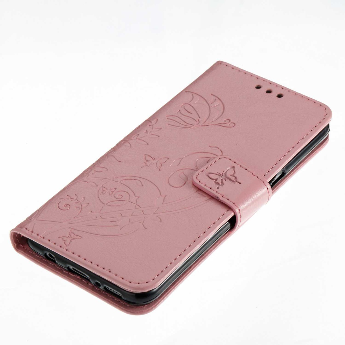 Läderfodral med vristband och stöd, Samsung Galaxy S8, rosa