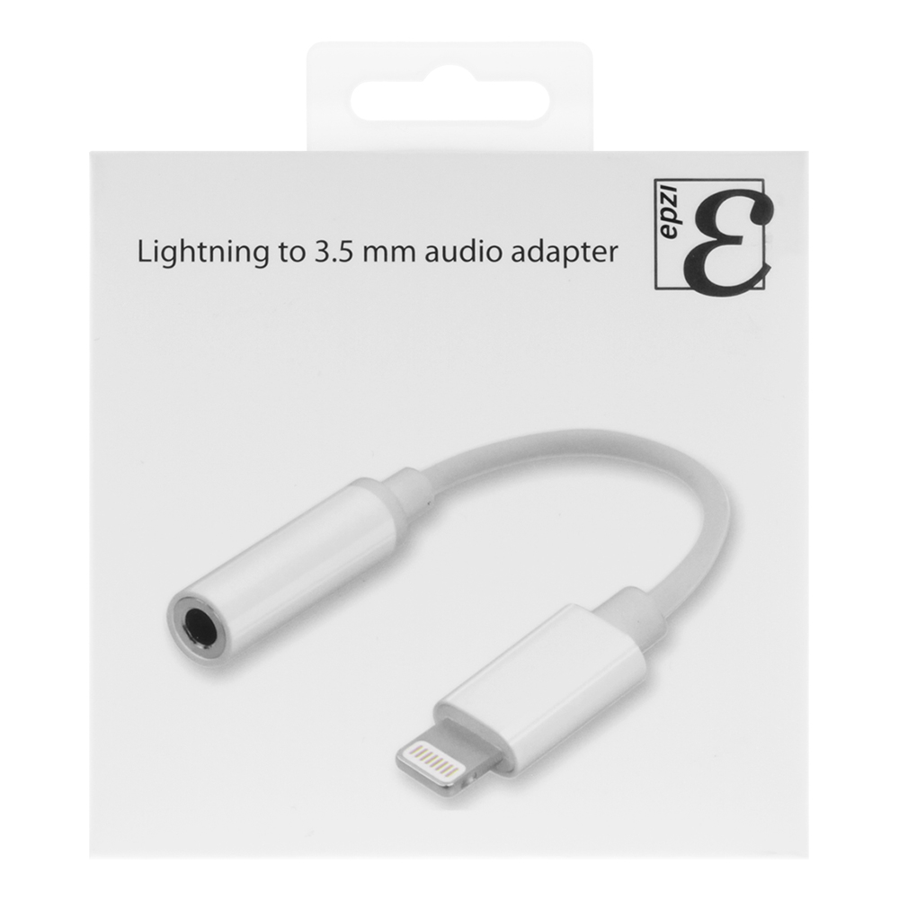 Epzi Lightning till 3.5mm-adapter, vit