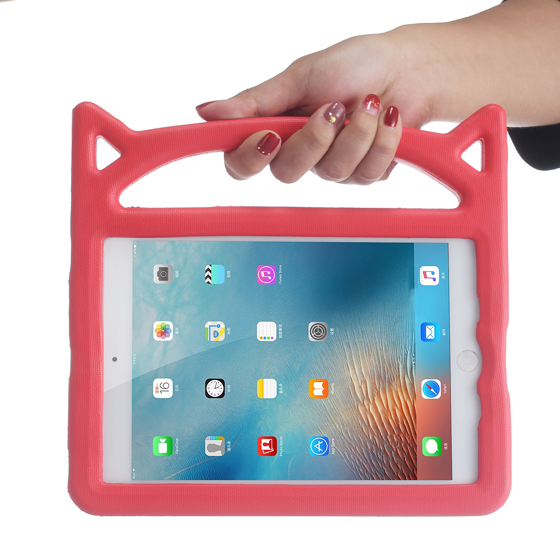 Barnfodral med ställ röd, iPad mini 2/3/4/5