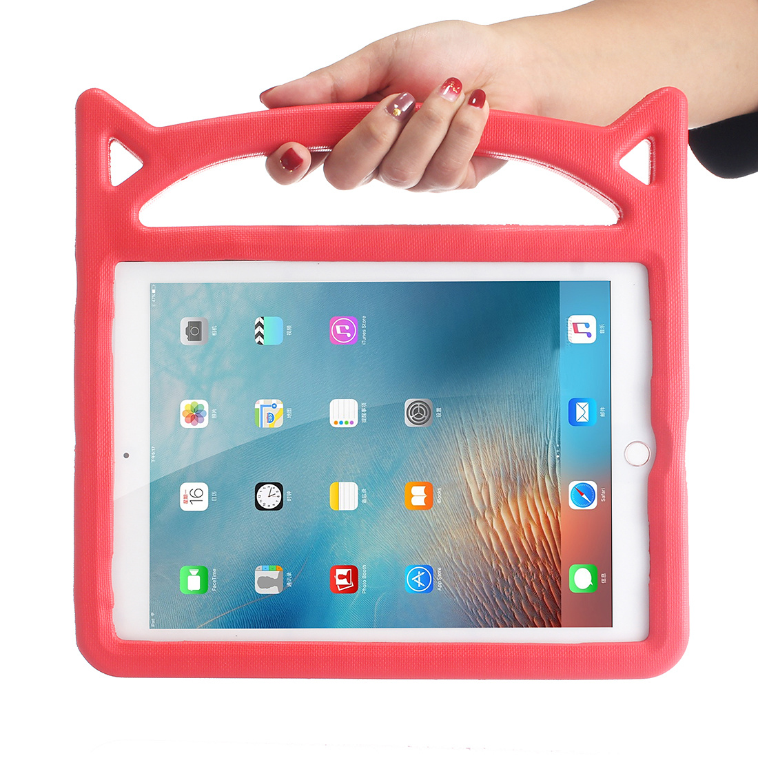 Barnfodral med ställ röd, iPad Air 2 / iPad 9.7