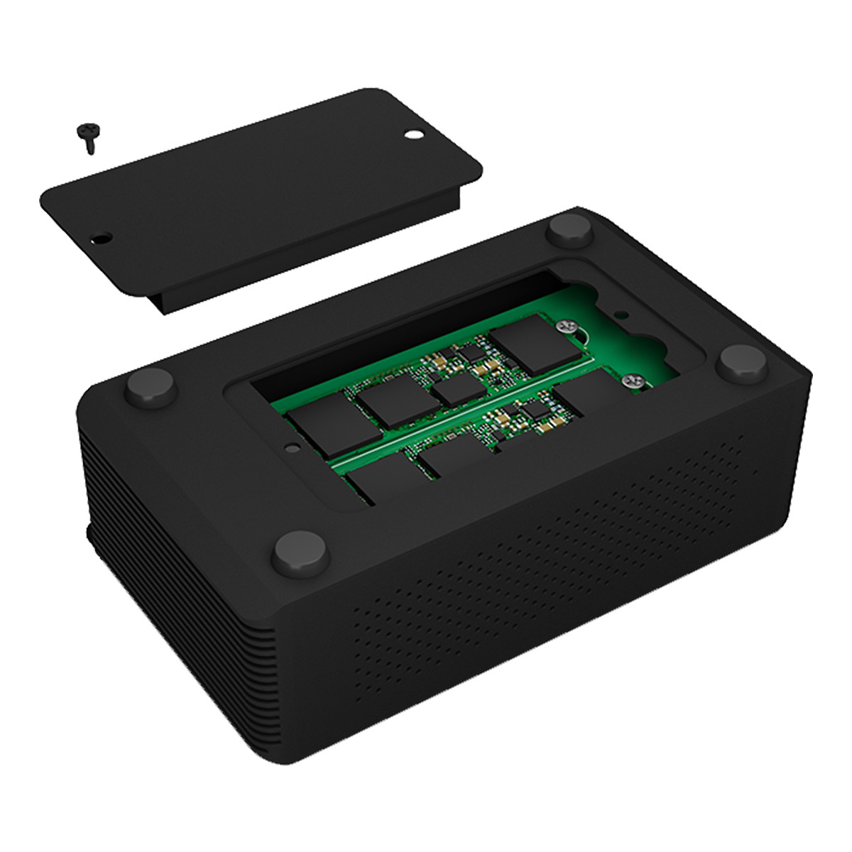 Icy Box Externt Thunderbolt™ 3 kabinett for 2x M.2 NVMe SSD, svart