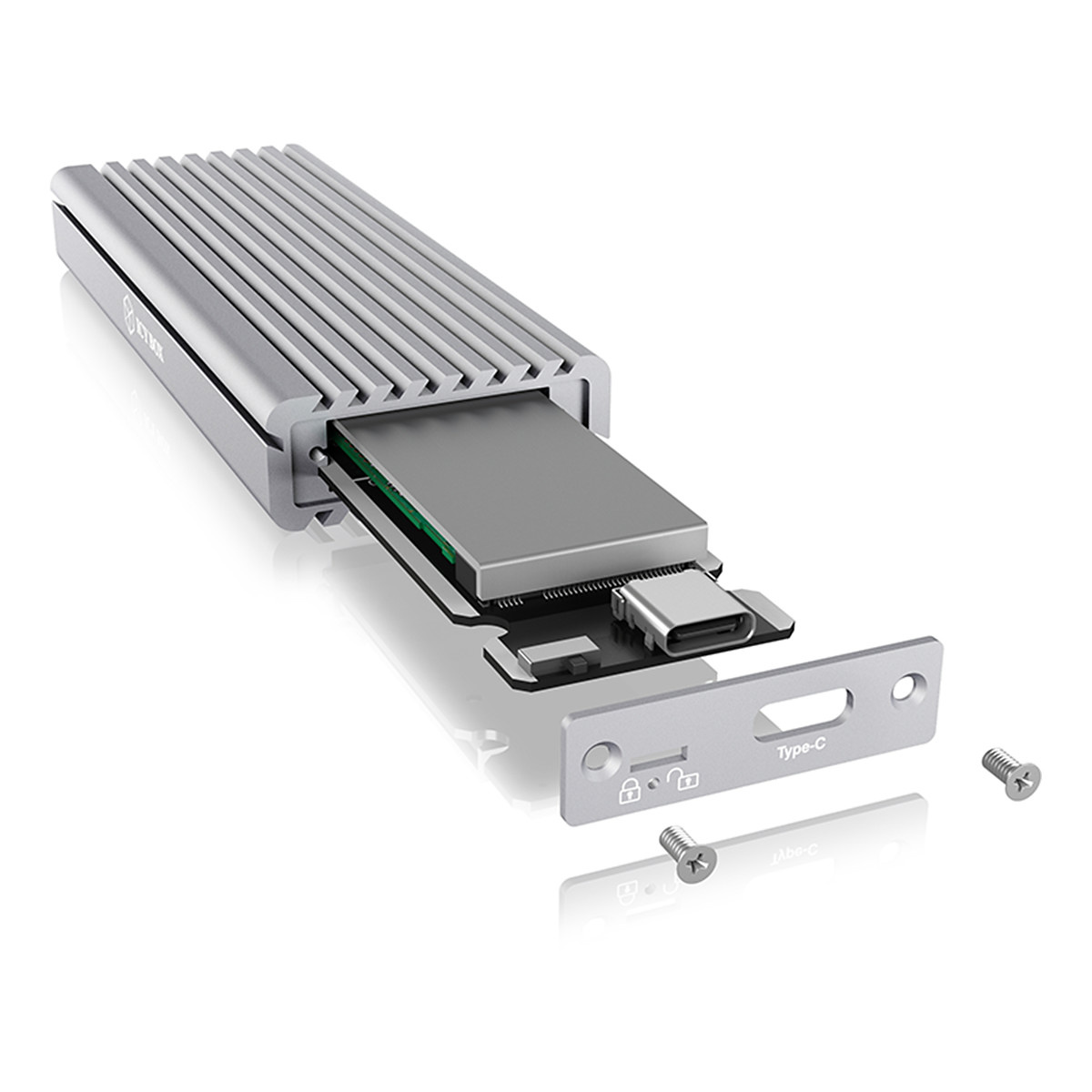 Icy Box Externt Type-C™ kabinett för M.2, NVMe SSD, silver