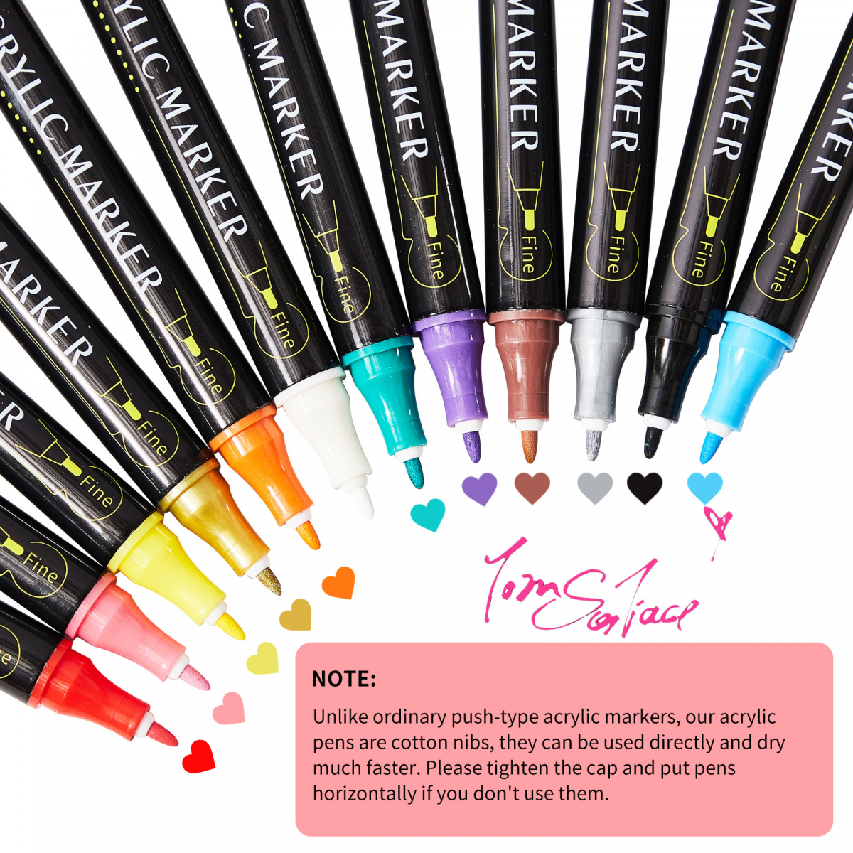 Dual-Tip akrylpennor, 24 färger
