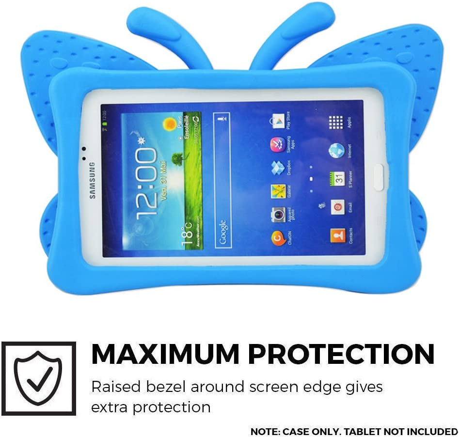 Fjärilsformat barnfodral, Samsung Tab 3 7.0/4 7.0/A 7.0, blå
