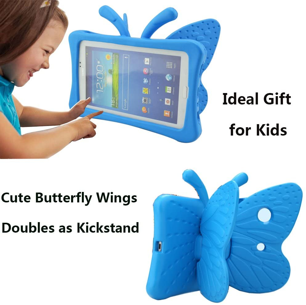 Fjärilsformat barnfodral, Samsung Tab 3 7.0/4 7.0/A 7.0, blå