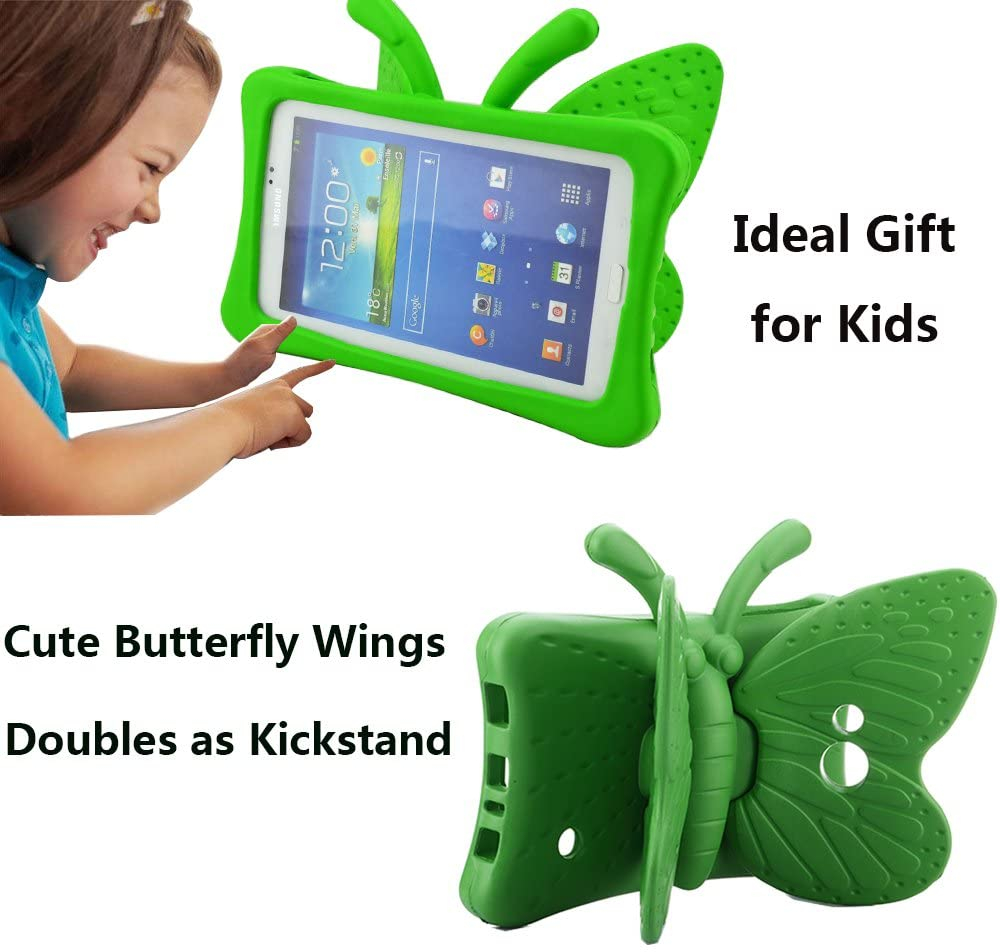 Fjärilsformat barnfodral, Samsung Tab 3 7.0/4 7.0/A 7.0, grön