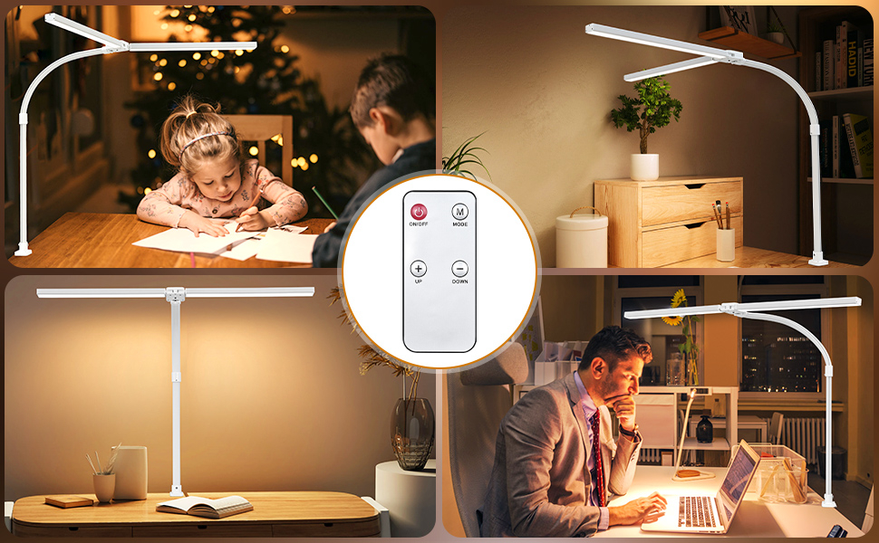 Böjbar kontorslampa med 25 olika ljuslägen, LED, 1000lm, svart