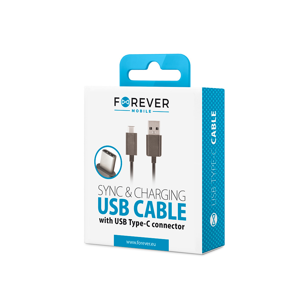 Forever Type-C USB cable black 1m 1A