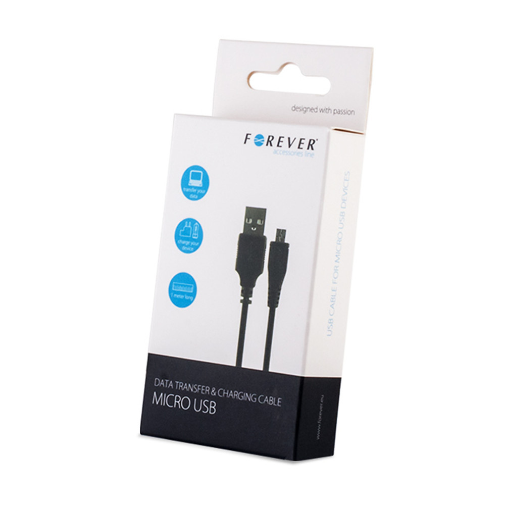Forever micro-USB cable black 3m 1A