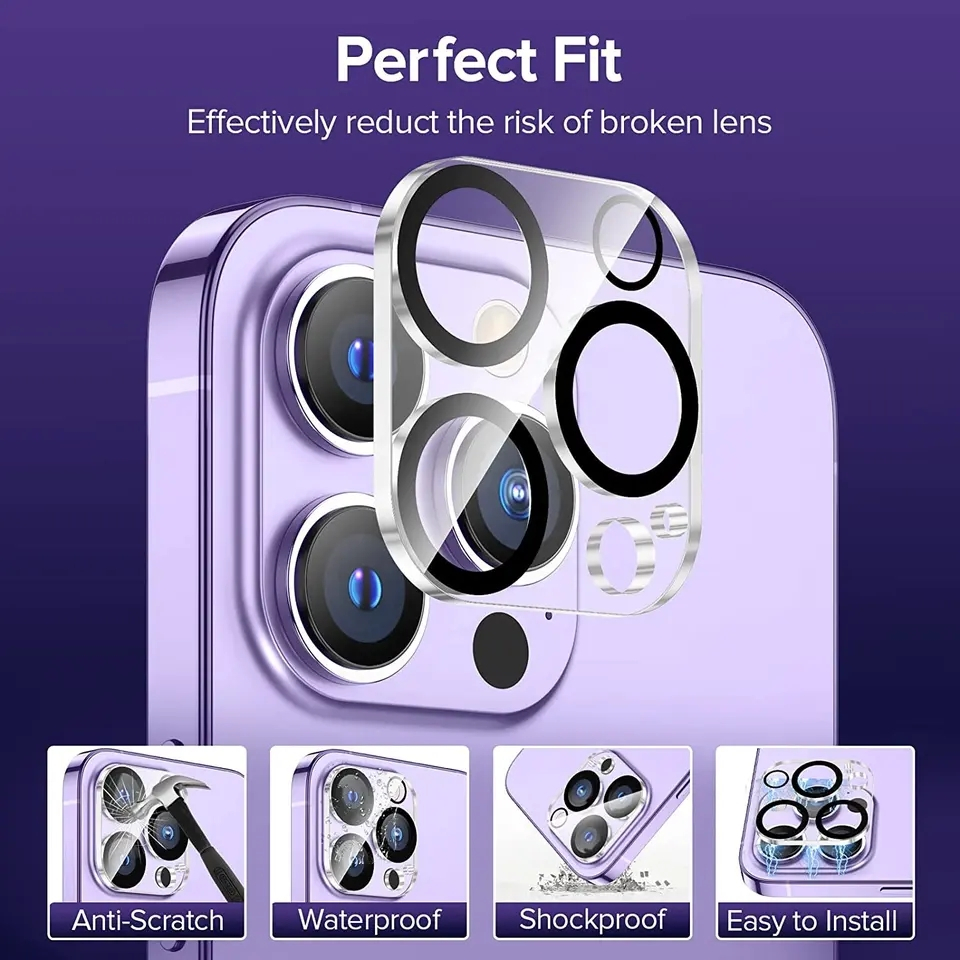 Skärmskydd för kameralinsen i härdat glas, iPhone 15 Pro
