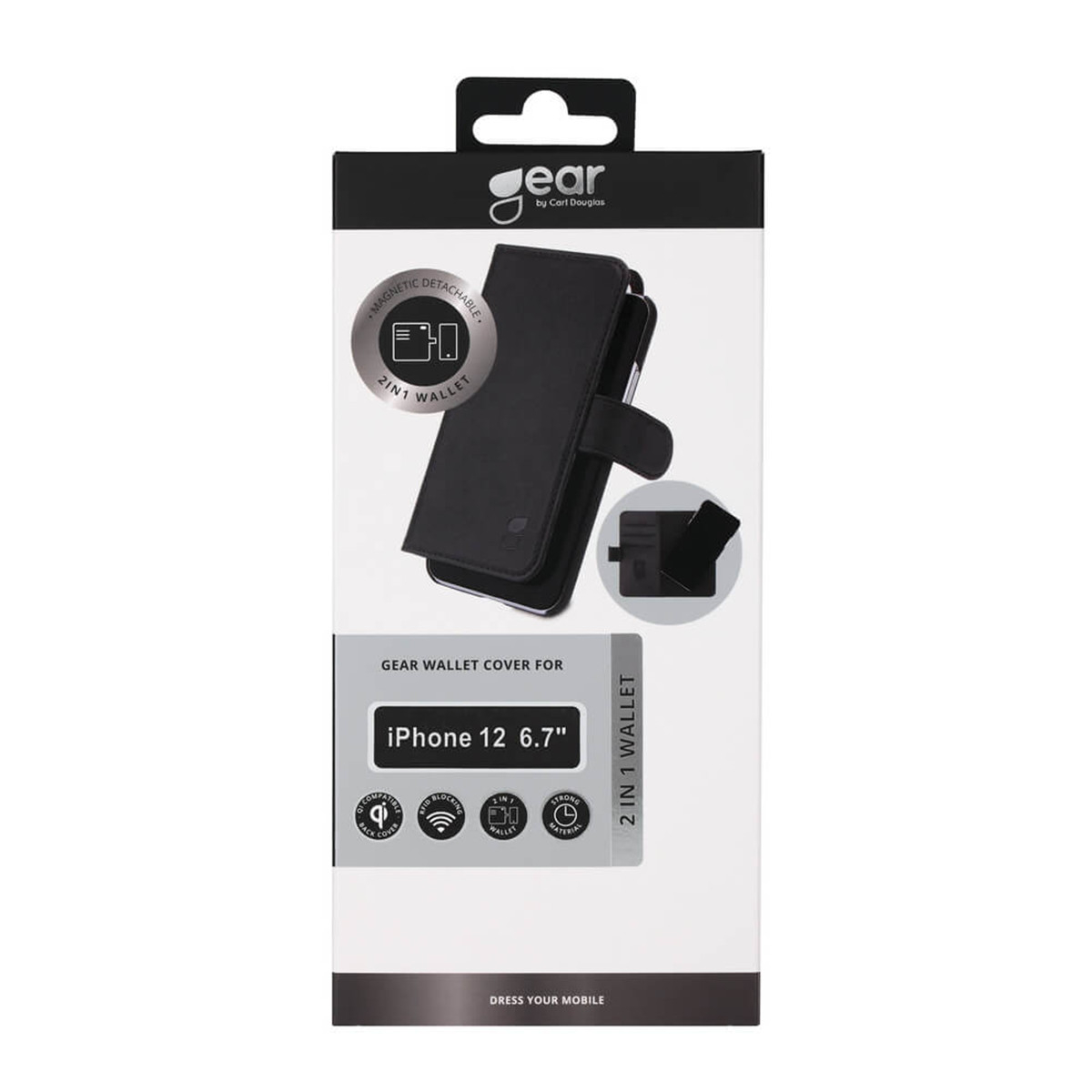 GEAR 2-i-1 Fodral med magnetskal, iPhone 12 Pro Max, svart